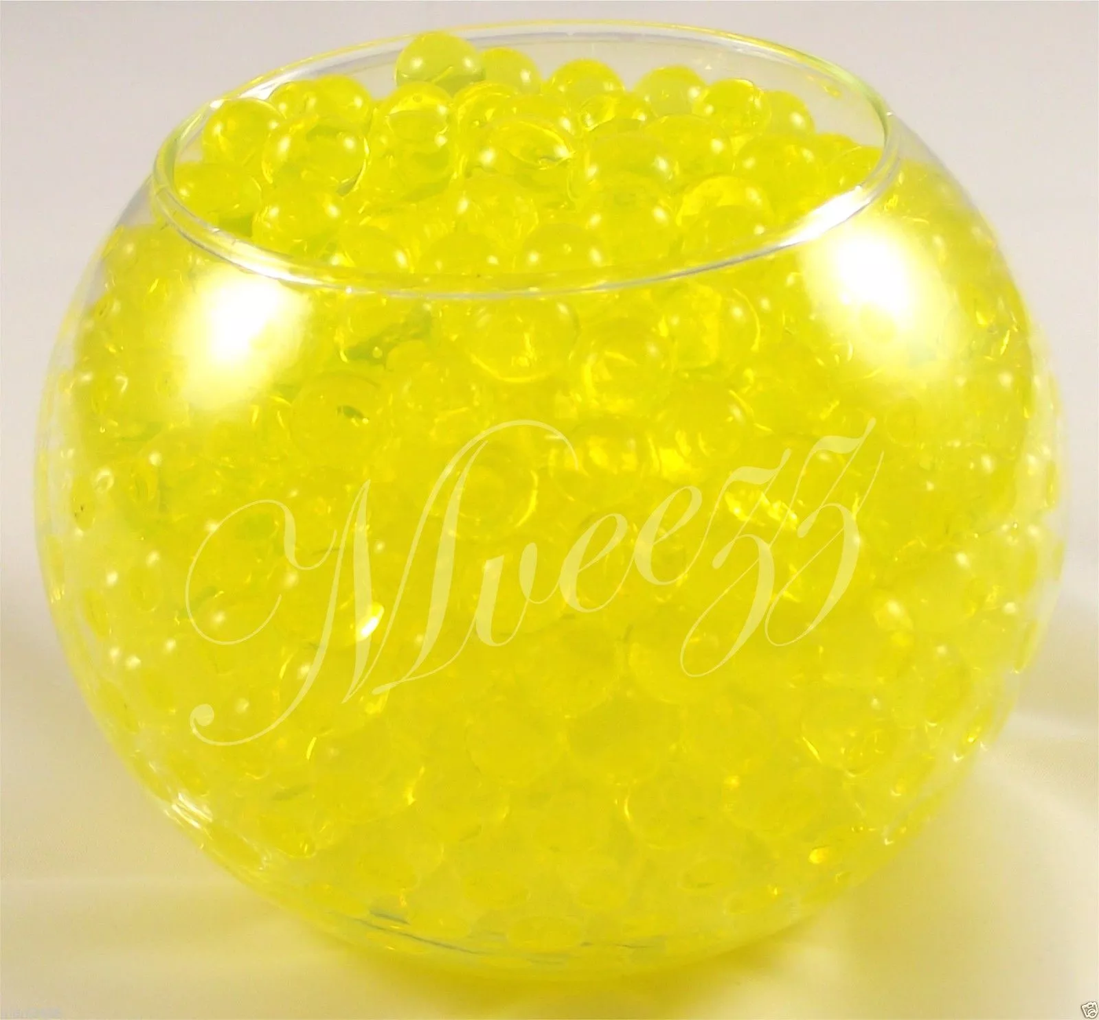 Golden yellow water beads 1000 GOLDEN YELLOW WATER BEADS EXPANDING GEL BALLS VASE FILLER - Image 1