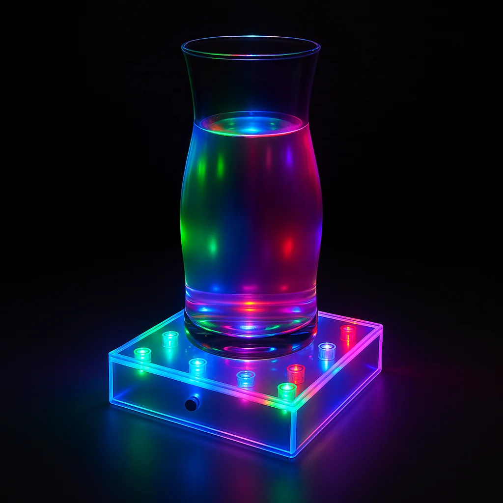 RGB square base main RGB LED SQAURE VASE BASE 16 SUPER BRIGHT LIGHTS UPLIGHT VASE DISPLAY - Image 1