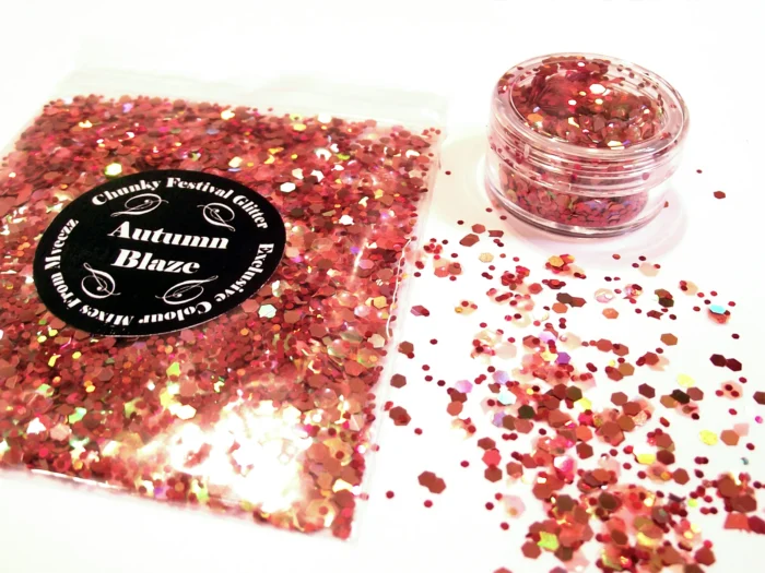 Autumn blaze festival glitter face body makeup - Image 1