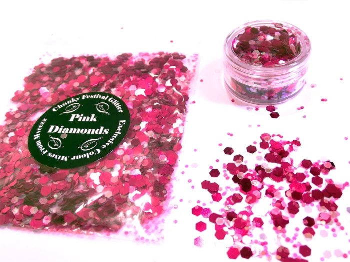 Pink diamonds glitter face body makeup - Image 1