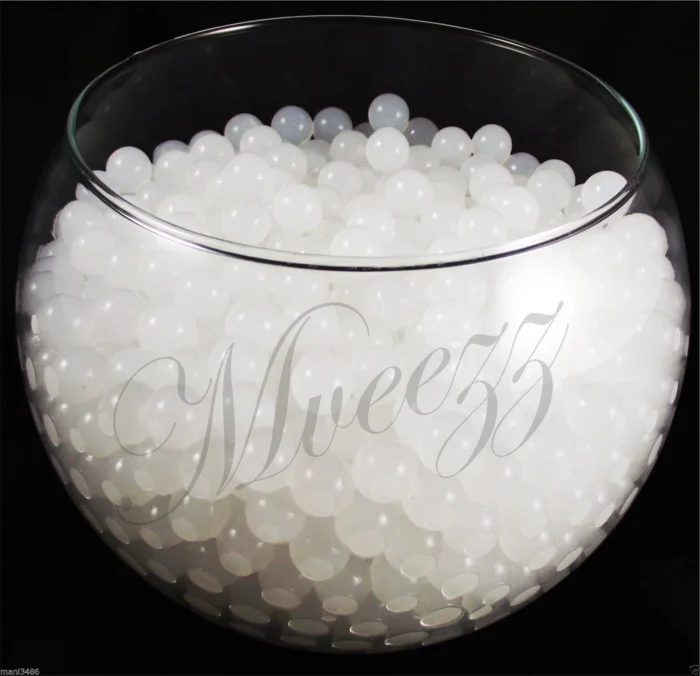 1000 WHITE WATER BEADS EXPANDING GEL BALLS VASE FILLER - Image 1