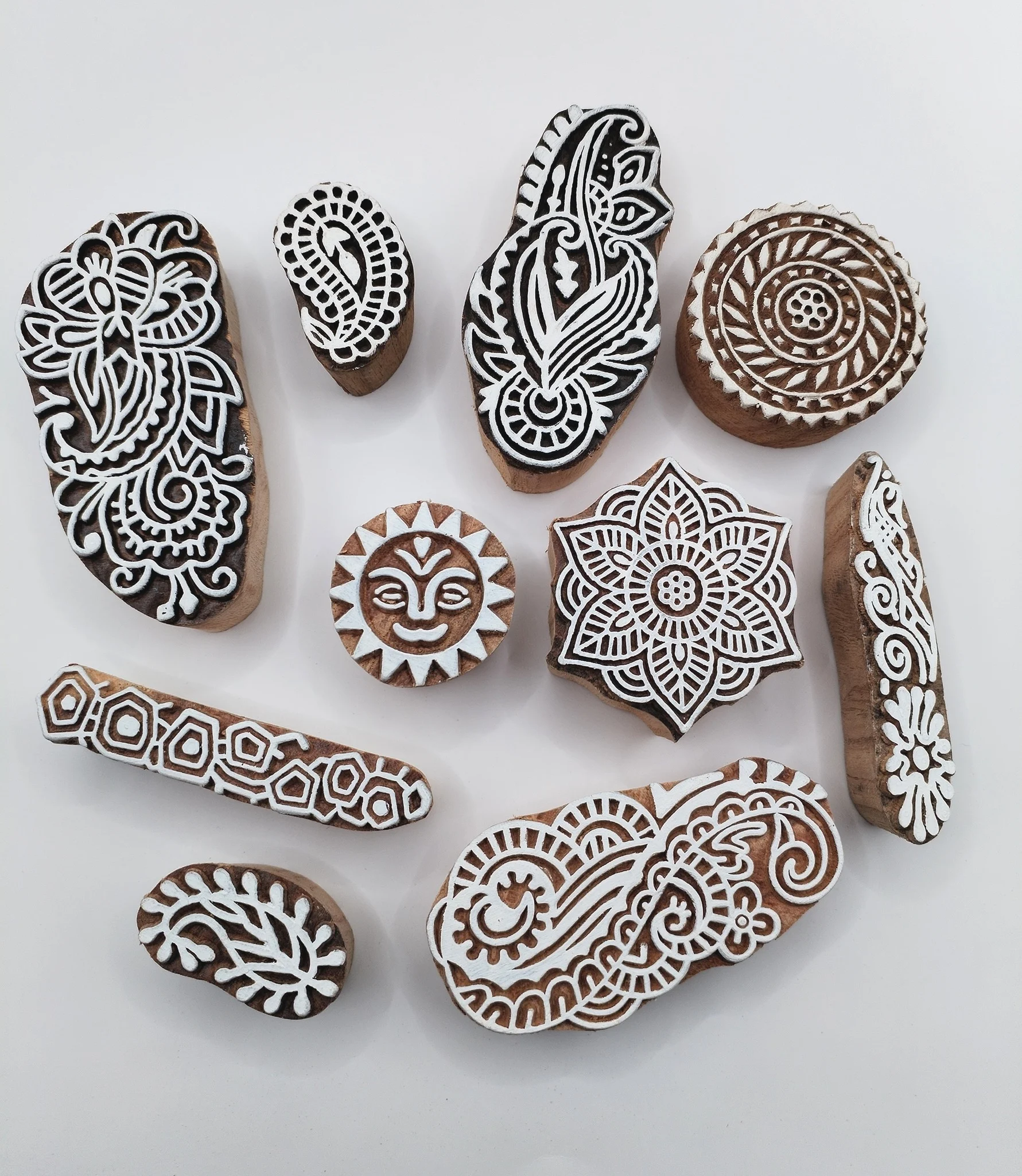 10 Wooden print blocks 10 Indian Wooden Print Blocks - Image 1